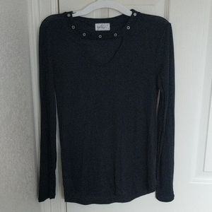 Black cutout womens top